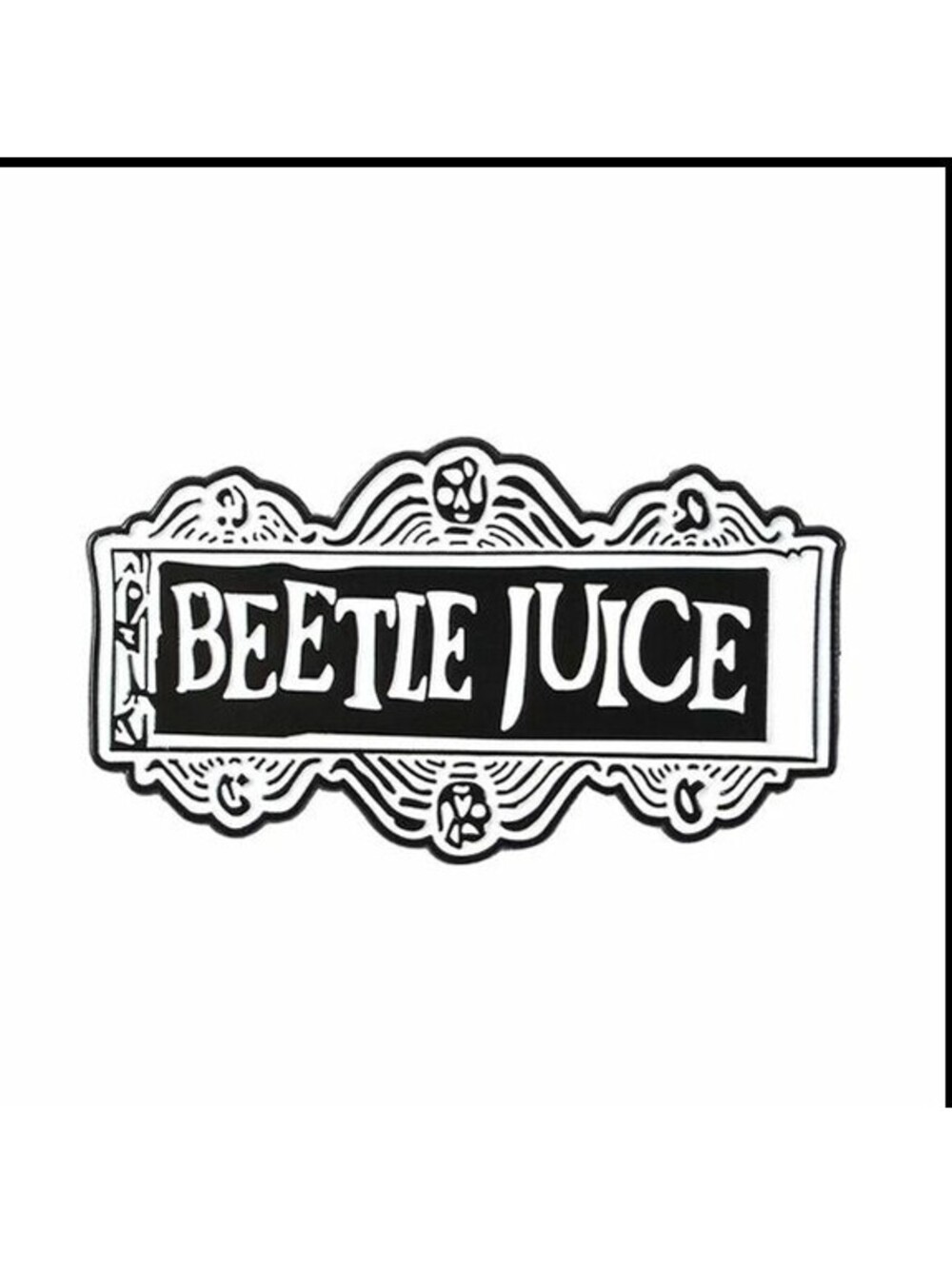 Beetlejuice Cartoon Logo Pin